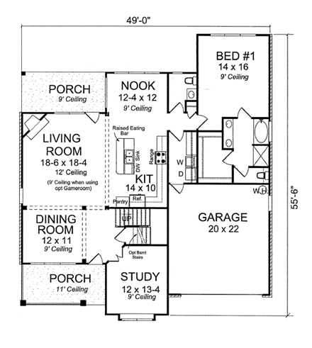 House Plan 66502 First Level Plan