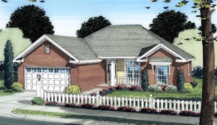Contemporary Traditional Elevation of Plan 66509