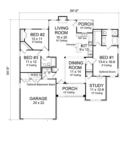 House Plan 66510 First Level Plan