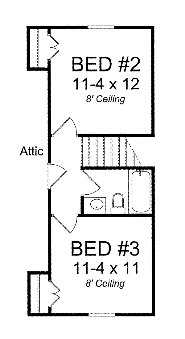 Cottage Craftsman Level Two of Plan 66515