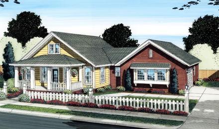 Cottage Craftsman Elevation of Plan 66516