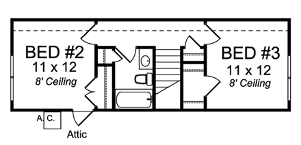 House Plan 66531 Second Level Plan