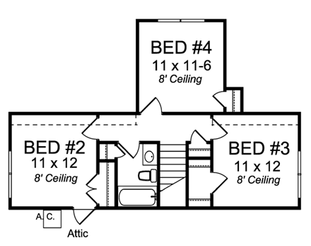 House Plan 66532 Second Level Plan