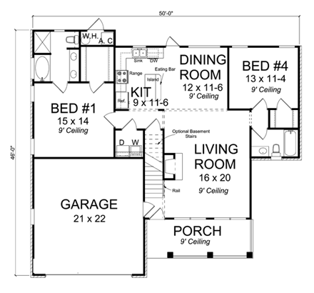 House Plan 66539 First Level Plan