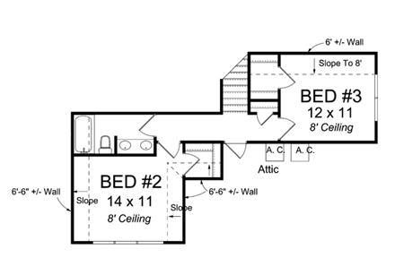 House Plan 66540 Second Level Plan