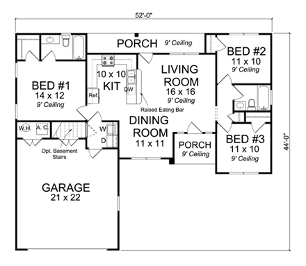 House Plan 66547 First Level Plan