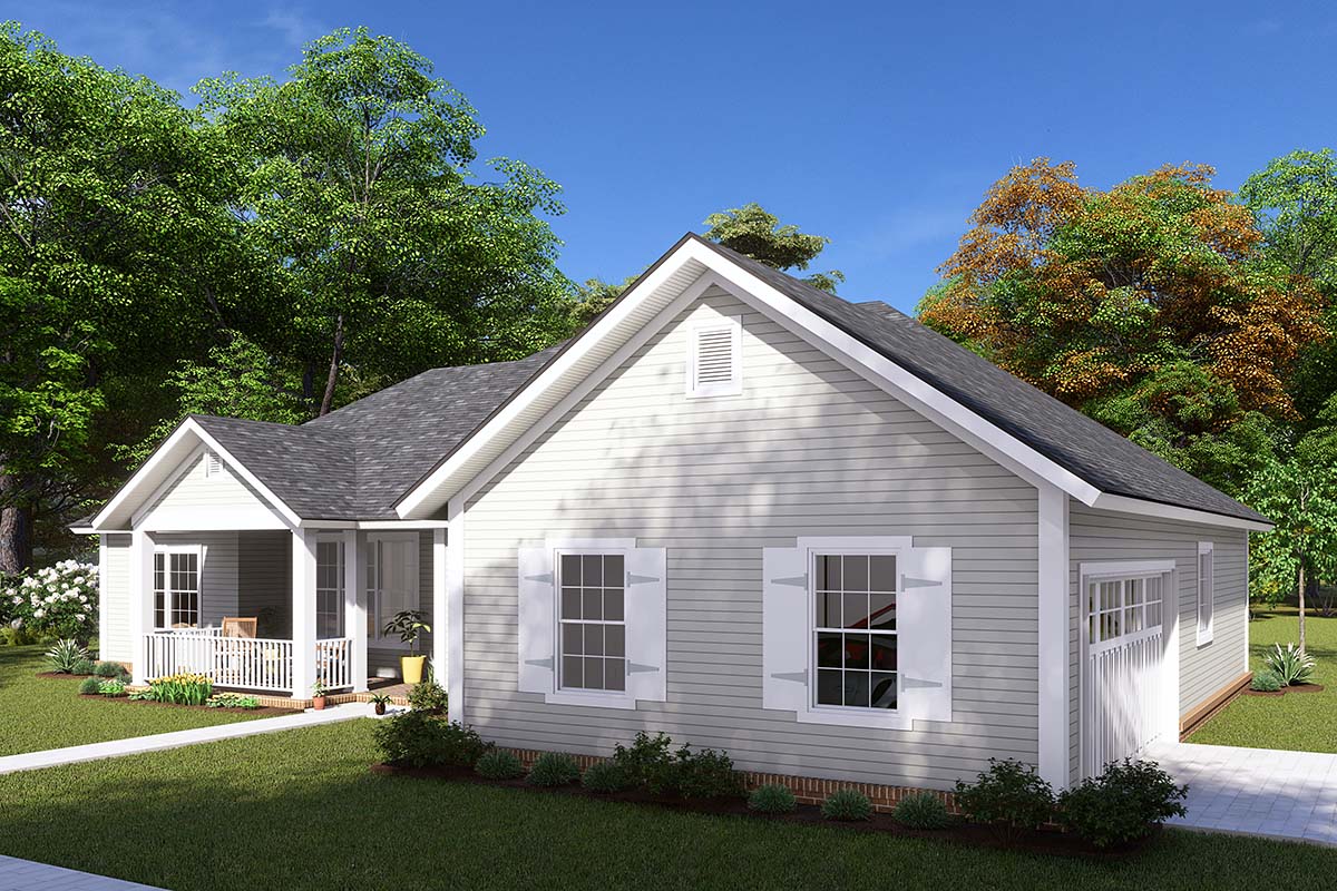 Traditional Plan with 1452 Sq. Ft., 3 Bedrooms, 2 Bathrooms, 2 Car Garage Picture 2