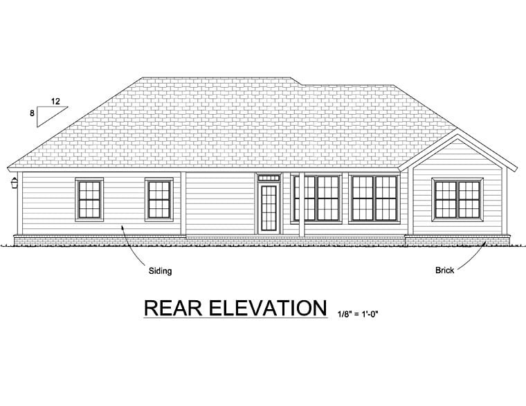 Traditional Plan with 1452 Sq. Ft., 3 Bedrooms, 2 Bathrooms, 2 Car Garage Picture 10