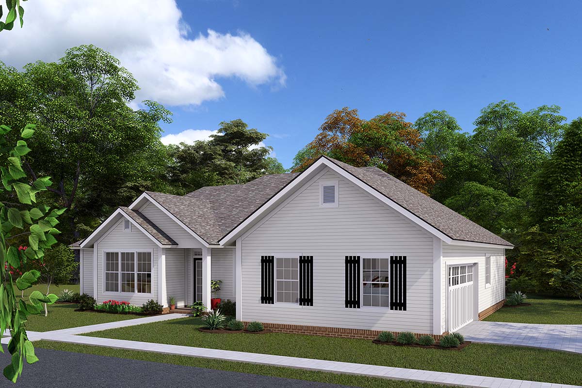 Traditional Plan with 1631 Sq. Ft., 3 Bedrooms, 2 Bathrooms, 2 Car Garage Picture 2