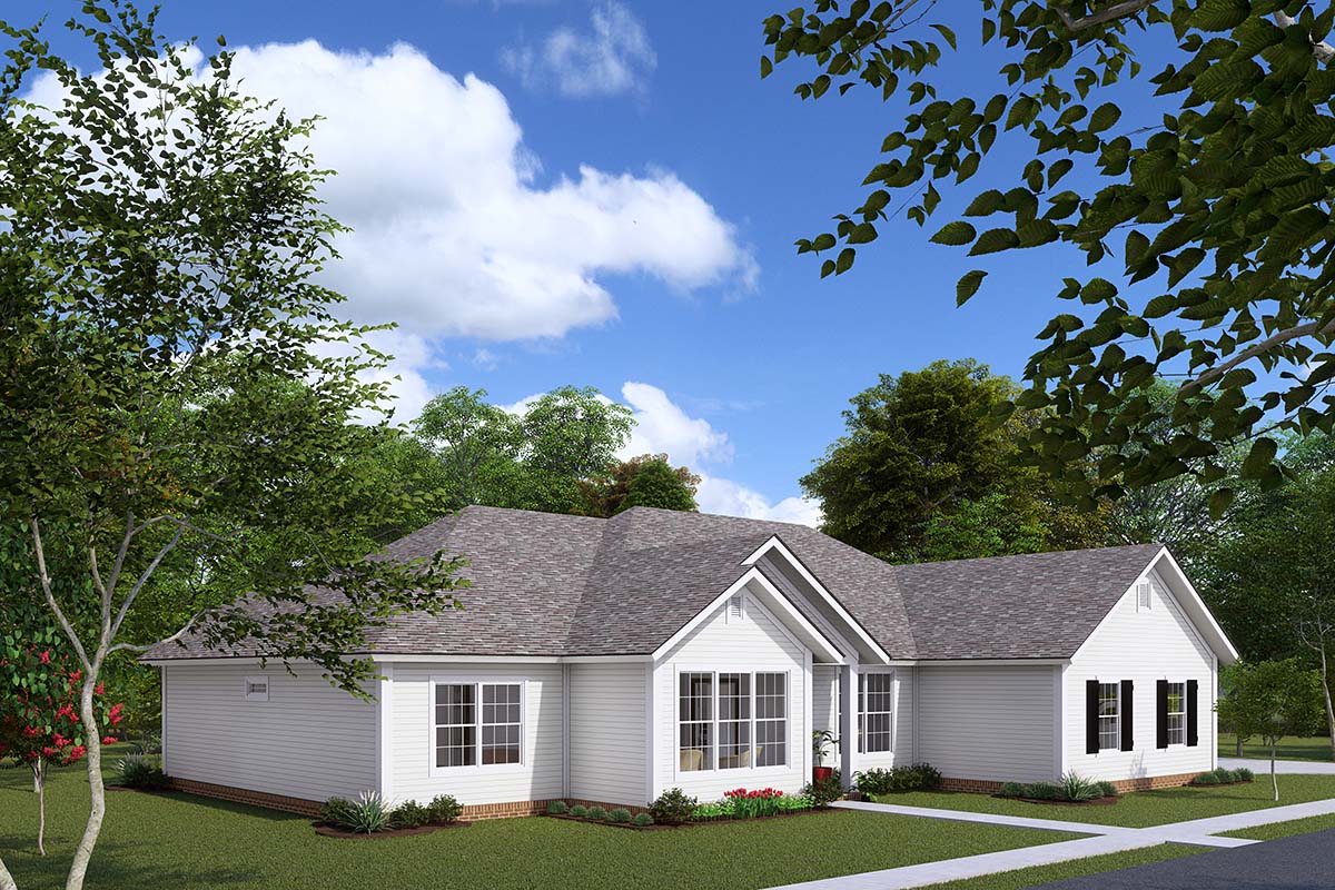 Traditional Plan with 1631 Sq. Ft., 3 Bedrooms, 2 Bathrooms, 2 Car Garage Picture 3