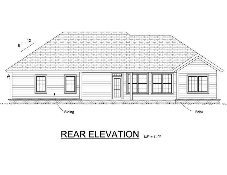 Traditional Plan with 1631 Sq. Ft., 3 Bedrooms, 2 Bathrooms, 2 Car Garage Picture 9