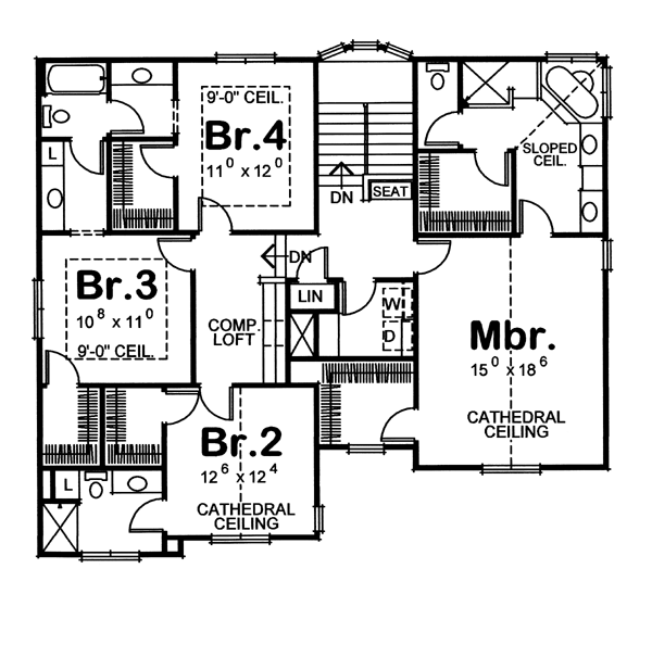 Craftsman Alternate Level Two of Plan 66556