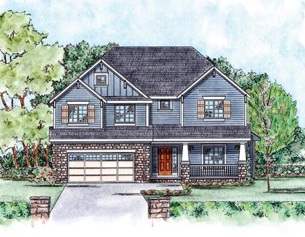 Craftsman Elevation of Plan 66556