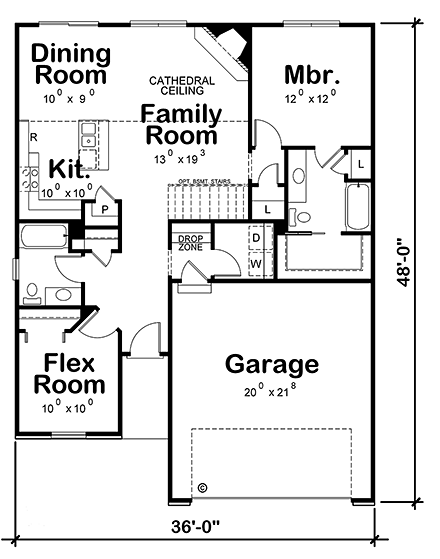 House Plan 66577 First Level Plan