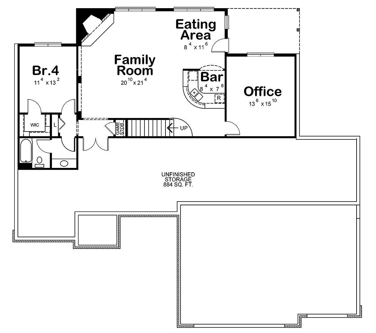 Traditional Lower Level of Plan 66593