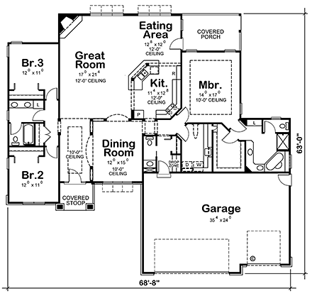 House Plan 66593 First Level Plan