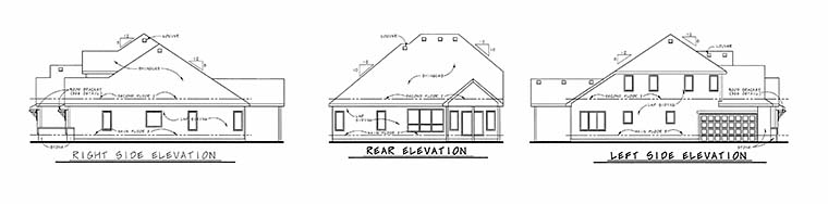 Craftsman Rear Elevation of Plan 66598