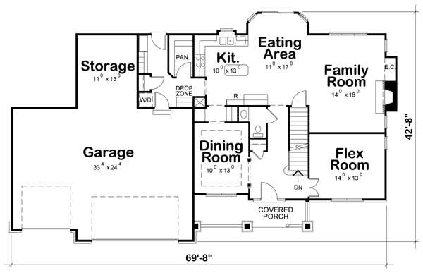 Craftsman Level One of Plan 66599