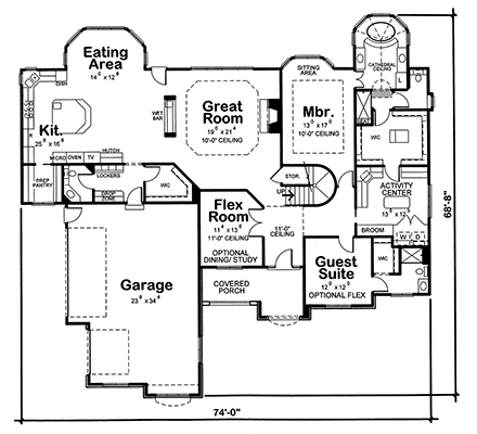 House Plan 66602 First Level Plan