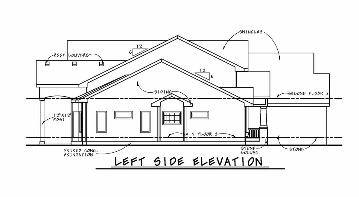 Traditional Plan with 3247 Sq. Ft., 4 Bedrooms, 4 Bathrooms, 3 Car Garage Picture 3