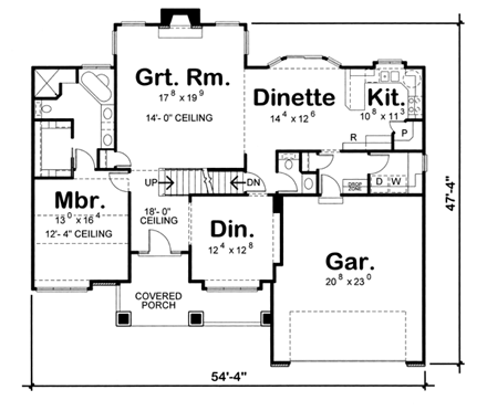 House Plan 66610 First Level Plan