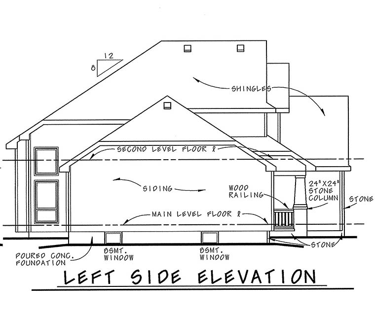 Craftsman Plan with 2196 Sq. Ft., 4 Bedrooms, 3 Bathrooms, 2 Car Garage Picture 3