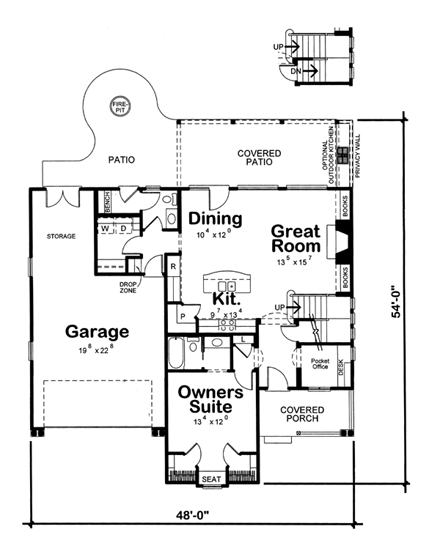 House Plan 66611 First Level Plan