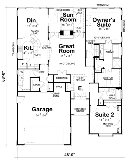 House Plan 66623 First Level Plan