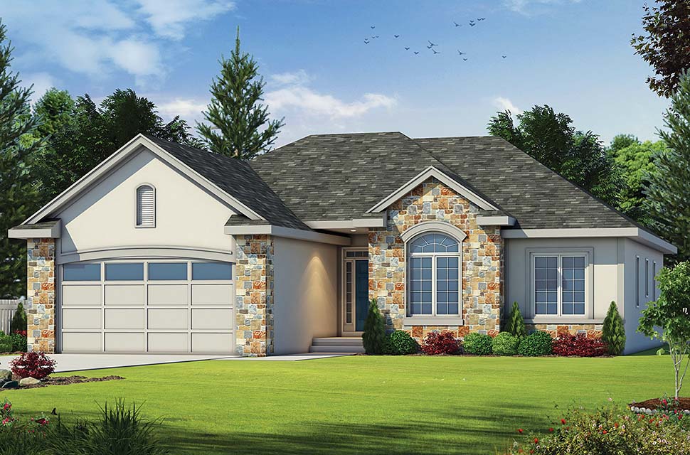 Country, European Plan with 1516 Sq. Ft., 3 Bedrooms, 2 Bathrooms, 2 Car Garage Picture 4