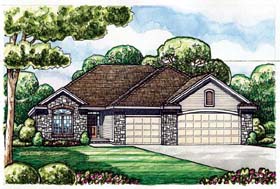 Traditional House Plan 66652 with 2 Beds, 2 Baths, 3 Car Garage Elevation Traditional House Plan 66652 with 2 Beds, 2 Baths, 3 Car Garage Elevation