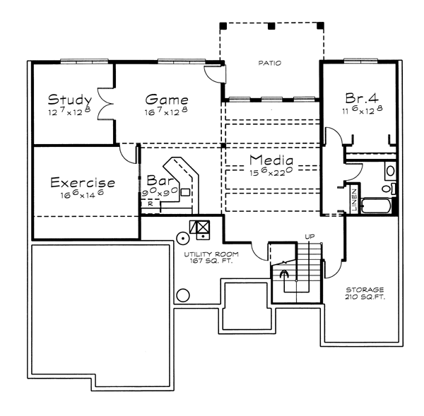 Traditional Lower Level of Plan 66658