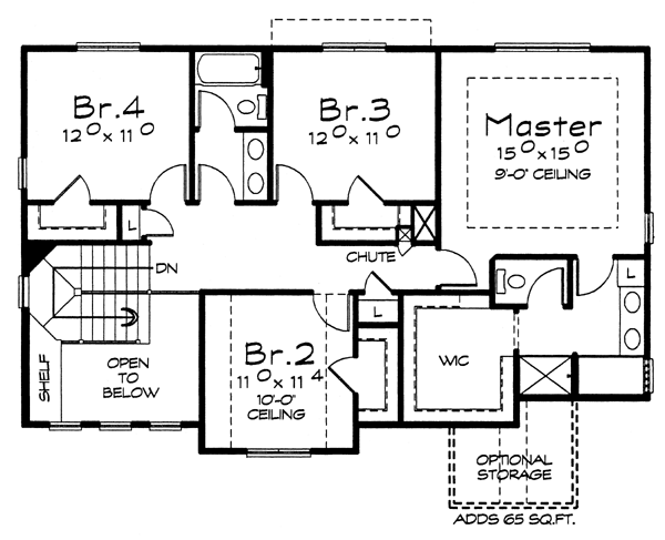 Craftsman Alternate Level Two of Plan 66662