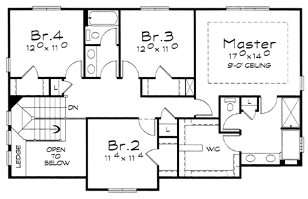 House Plan 66665 Second Level Plan