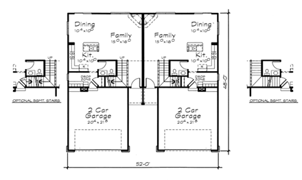 Multi-Family Plan 66676 First Level Plan