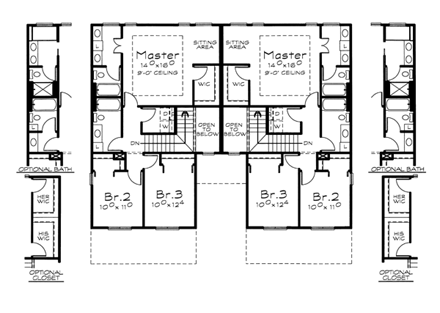 Multi-Family Plan 66676 Second Level Plan