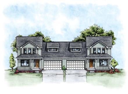 Multi-Family Plan 66677 Elevation