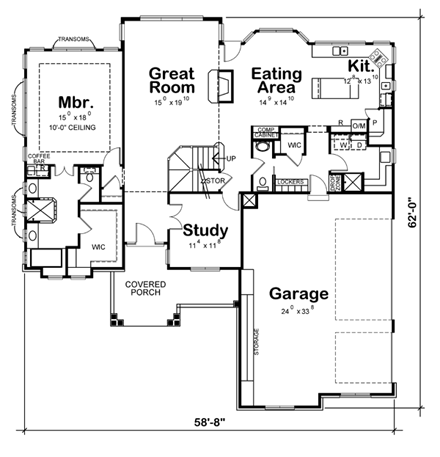 House Plan 66681 First Level Plan