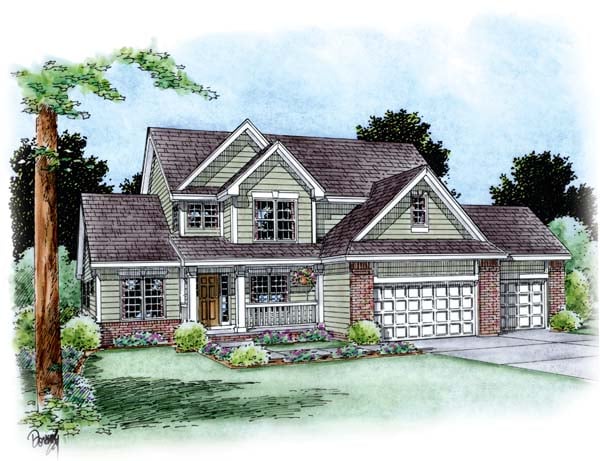 Plan 66684 | Traditional Style with 4 Bed, 3 Bath, 3 Car Garage