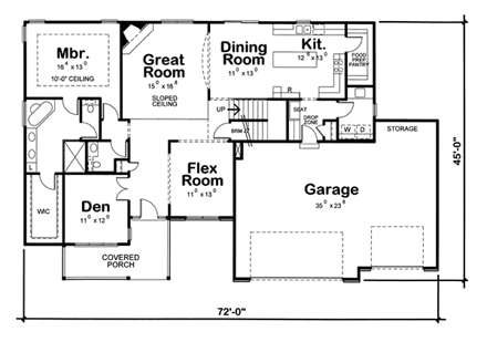 House Plan 66700 First Level Plan