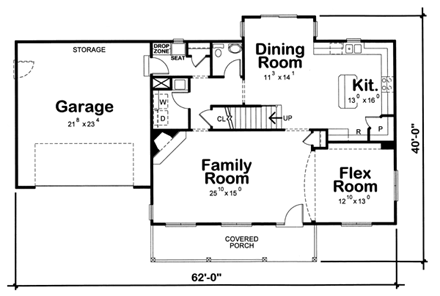 House Plan 66705 First Level Plan