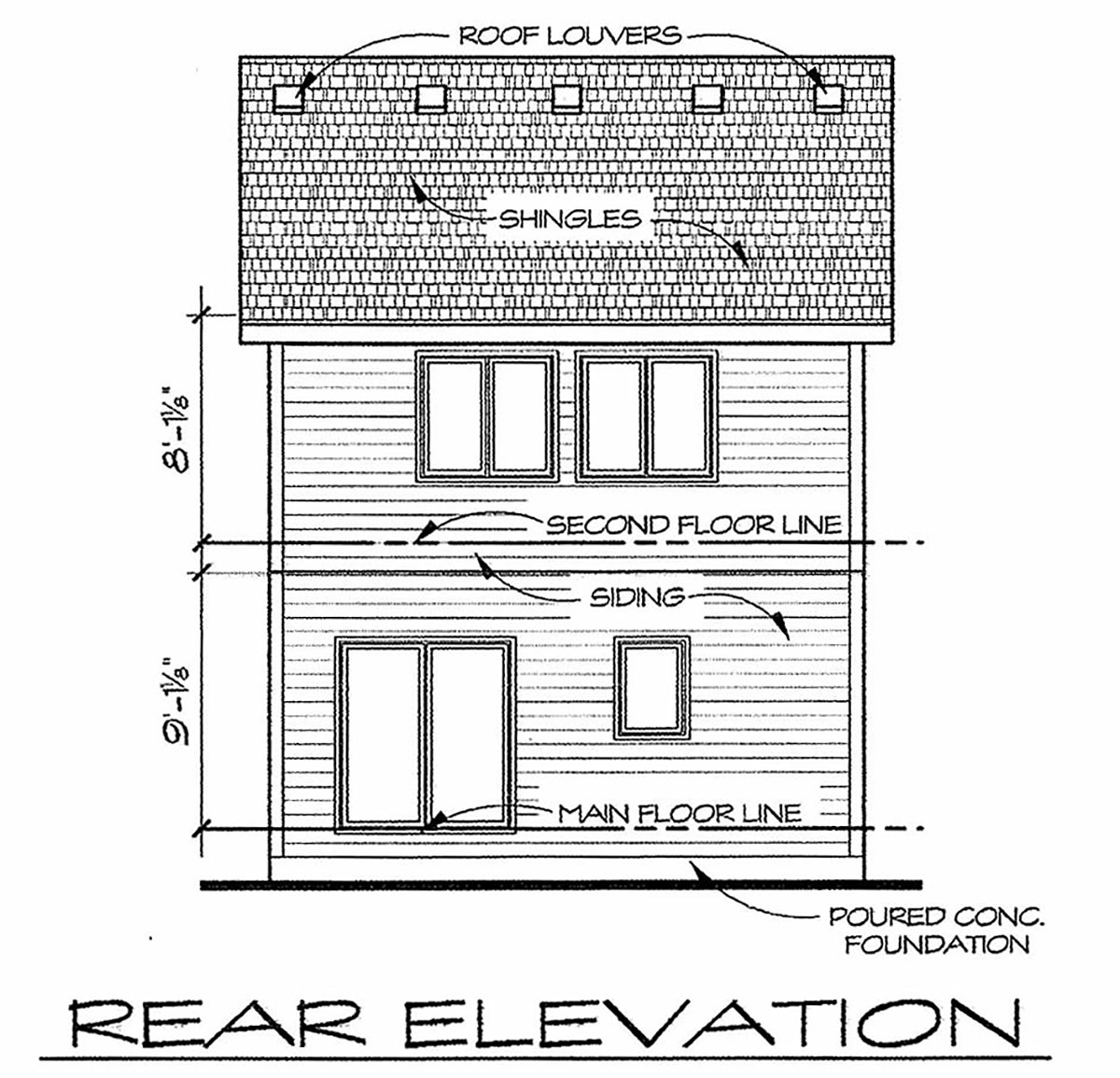 House Plan 66715 Rear Elevation