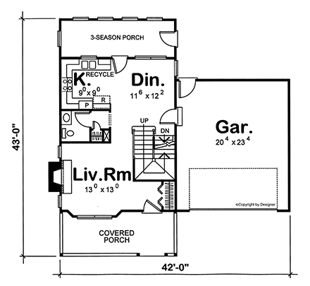 House Plan 66718 First Level Plan