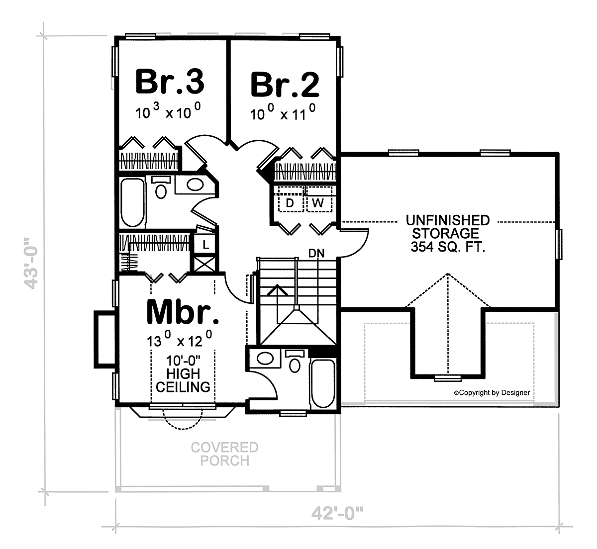 Farmhouse Level Two of Plan 66718