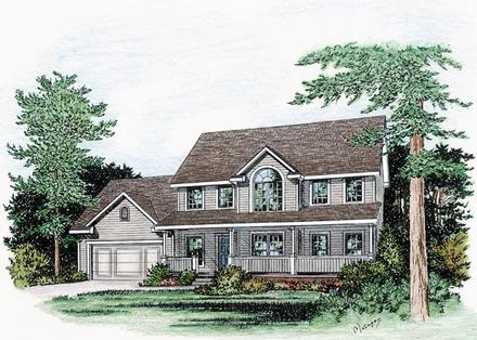 Farmhouse Elevation of Plan 66720