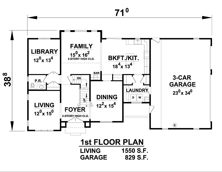 Traditional Tudor Level One of Plan 66727