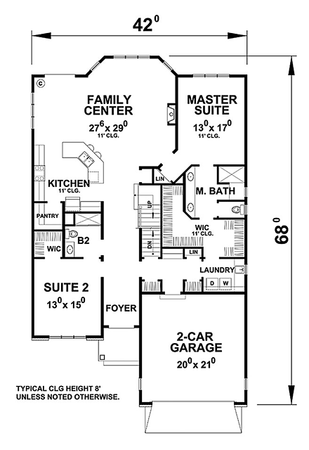 House Plan 66729 First Level Plan