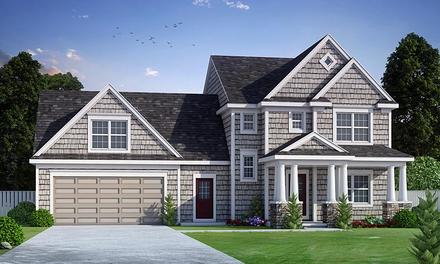 Colonial Country Southern Traditional Elevation of Plan 66730