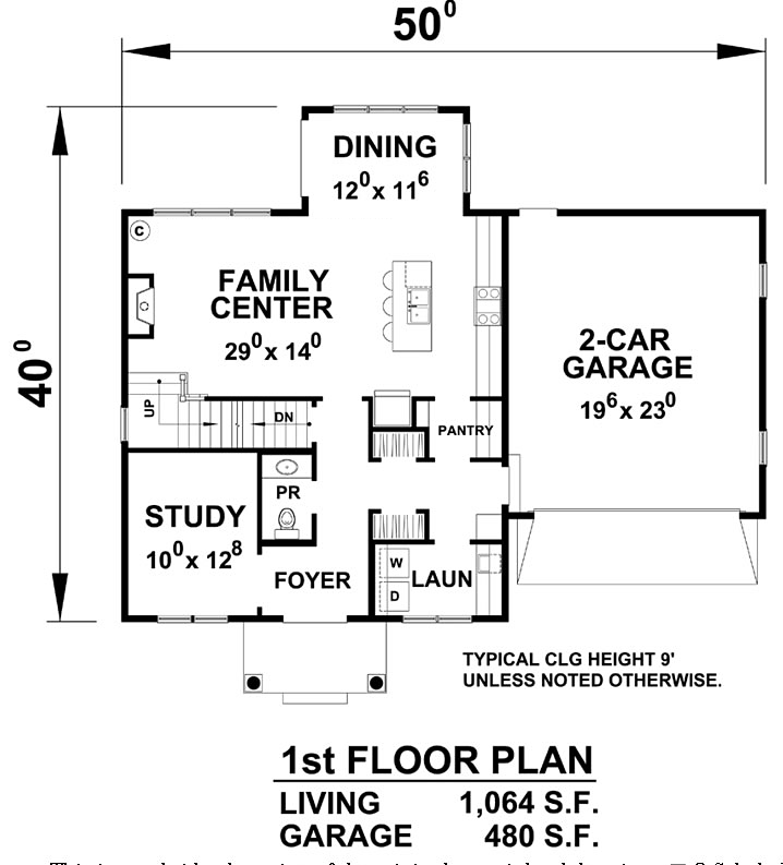 Colonial Farmhouse Southern Level One of Plan 66732