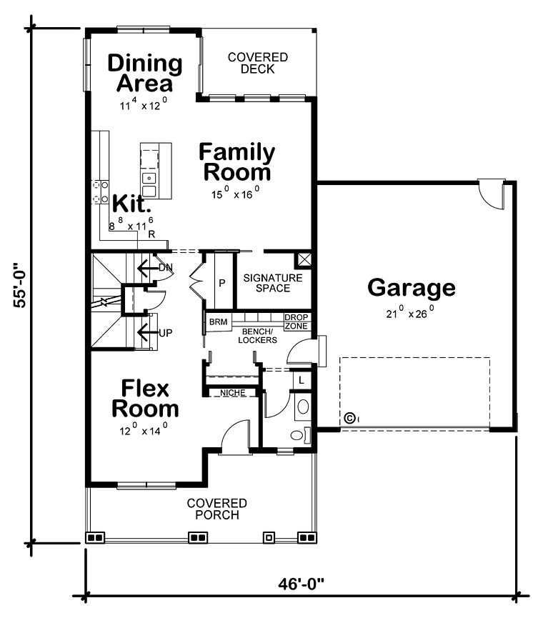 House Plan 66735 Level One