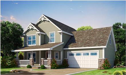 Country Craftsman Southern Traditional Elevation of Plan 66735